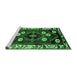 Sideview of Machine Washable Persian Emerald Green Traditional Area Rugs, wshtr3134emgrn