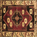 Square Persian Brown Traditional Rug, tr3134brn