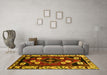 Machine Washable Persian Yellow Traditional Rug in a Living Room, wshtr3134yw