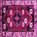 Square Machine Washable Persian Pink Traditional Rug, wshtr3134pnk