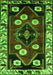 Serging Thickness of Machine Washable Persian Green Traditional Area Rugs, wshtr3134grn