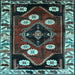 Square Machine Washable Persian Light Blue Traditional Rug, wshtr3134lblu