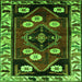 Round Machine Washable Persian Green Traditional Area Rugs, wshtr3134grn