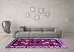 Machine Washable Persian Purple Traditional Area Rugs in a Living Room, wshtr3134pur