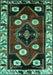 Machine Washable Persian Turquoise Traditional Area Rugs, wshtr3134turq