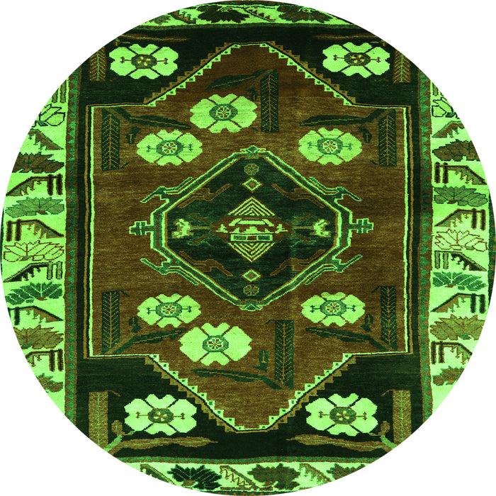 Machine Washable Persian Green Traditional Area Rugs, wshtr3134grn