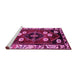 Sideview of Machine Washable Persian Pink Traditional Rug, wshtr3134pnk