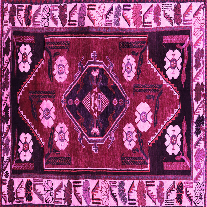 Square Persian Pink Traditional Rug, tr3134pnk
