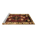 Sideview of Machine Washable Persian Brown Traditional Rug, wshtr3134brn