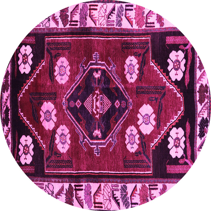 Round Persian Pink Traditional Rug, tr3134pnk