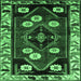 Square Machine Washable Persian Emerald Green Traditional Area Rugs, wshtr3134emgrn