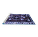 Sideview of Machine Washable Persian Blue Traditional Rug, wshtr3134blu