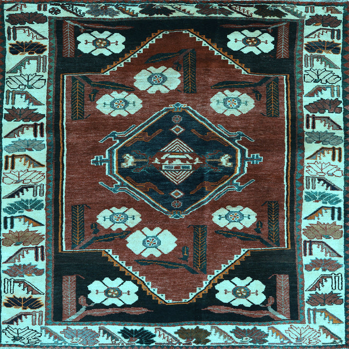 Square Persian Light Blue Traditional Rug, tr3134lblu