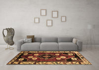 Machine Washable Persian Brown Traditional Rug, wshtr3134brn