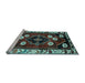 Sideview of Machine Washable Persian Light Blue Traditional Rug, wshtr3134lblu