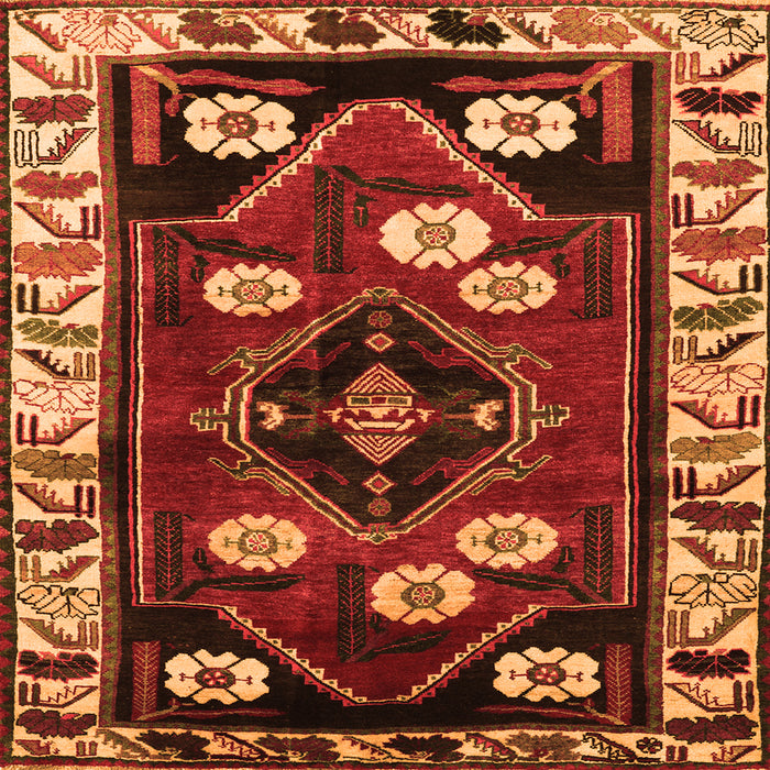 Serging Thickness of Persian Orange Traditional Rug, tr3134org