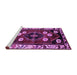 Sideview of Machine Washable Persian Purple Traditional Area Rugs, wshtr3134pur