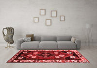 Machine Washable Persian Red Traditional Rug, wshtr3134red