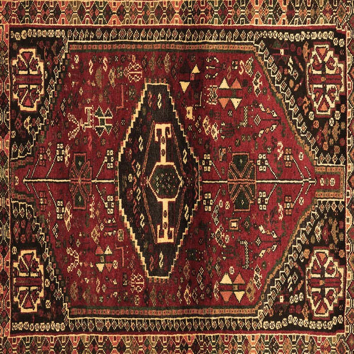 Square Machine Washable Persian Brown Traditional Rug, wshtr3135brn