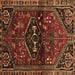 Square Machine Washable Persian Brown Traditional Rug, wshtr3135brn