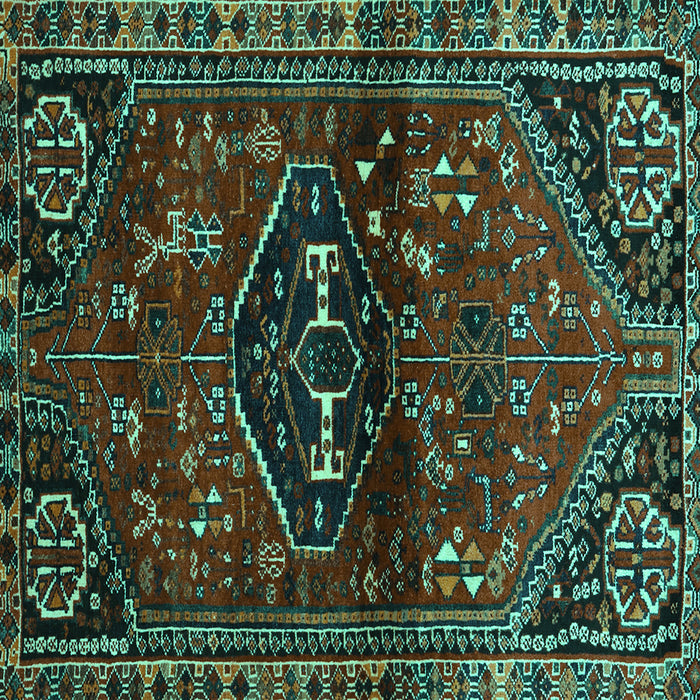 Square Persian Turquoise Traditional Rug, tr3135turq