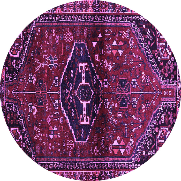Round Persian Purple Traditional Rug, tr3135pur