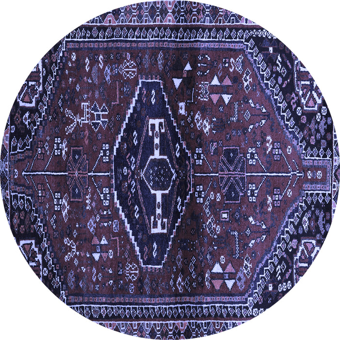 Round Persian Blue Traditional Rug, tr3135blu