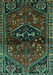 Machine Washable Persian Turquoise Traditional Area Rugs, wshtr3135turq