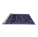 Sideview of Machine Washable Persian Blue Traditional Rug, wshtr3135blu