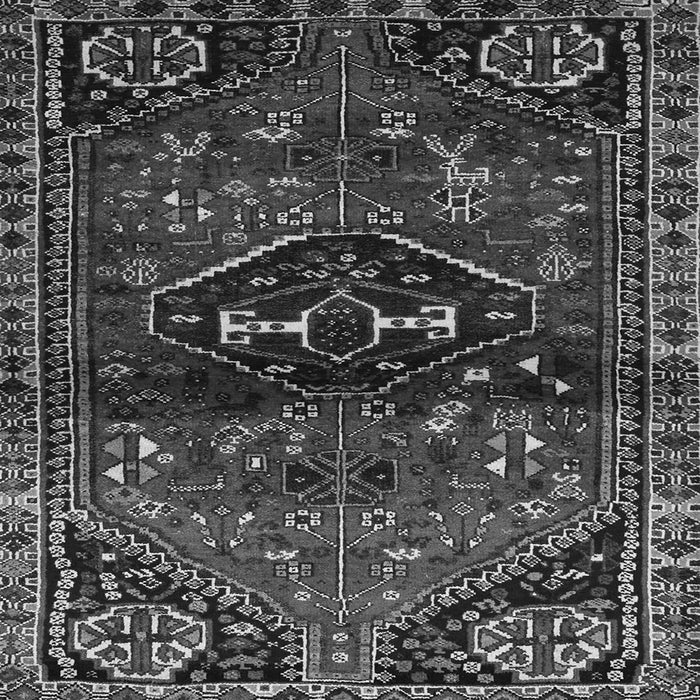 Round Machine Washable Persian Gray Traditional Rug, wshtr3135gry