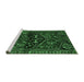 Sideview of Machine Washable Persian Emerald Green Traditional Area Rugs, wshtr3135emgrn