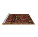 Sideview of Machine Washable Persian Brown Traditional Rug, wshtr3135brn