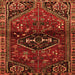 Round Machine Washable Persian Orange Traditional Area Rugs, wshtr3135org