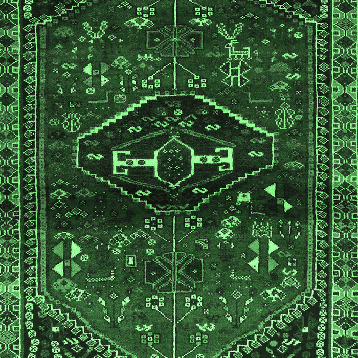 Machine Washable Persian Emerald Green Traditional Area Rugs, wshtr3135emgrn