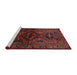 Sideview of Machine Washable Traditional Brown Red Rug, wshtr3136