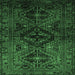 Square Persian Emerald Green Traditional Rug, tr3136emgrn
