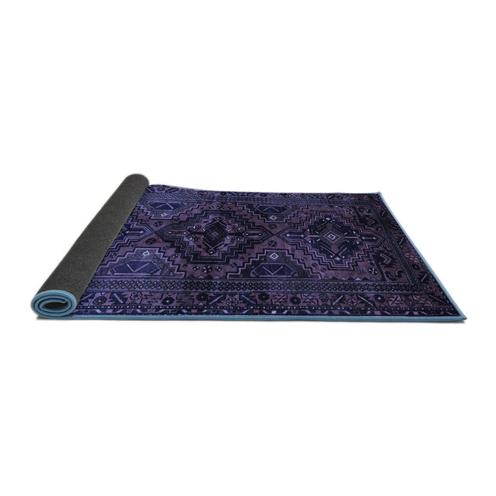 Sideview of Persian Blue Traditional Rug, tr3136blu