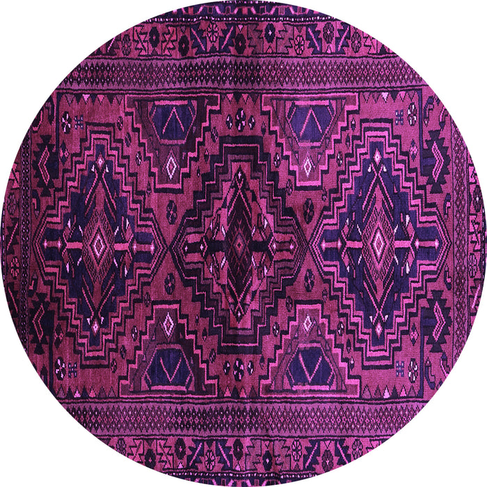 Round Machine Washable Persian Purple Traditional Area Rugs, wshtr3136pur