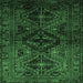 Square Machine Washable Persian Emerald Green Traditional Area Rugs, wshtr3136emgrn