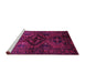 Sideview of Machine Washable Persian Pink Traditional Rug, wshtr3136pnk