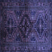 Square Persian Blue Traditional Rug, tr3136blu