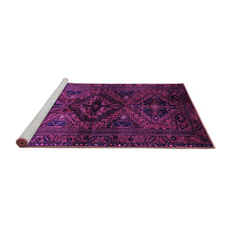 Sideview of Machine Washable Persian Purple Traditional Area Rugs, wshtr3136pur