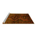 Sideview of Machine Washable Persian Yellow Traditional Rug, wshtr3136yw