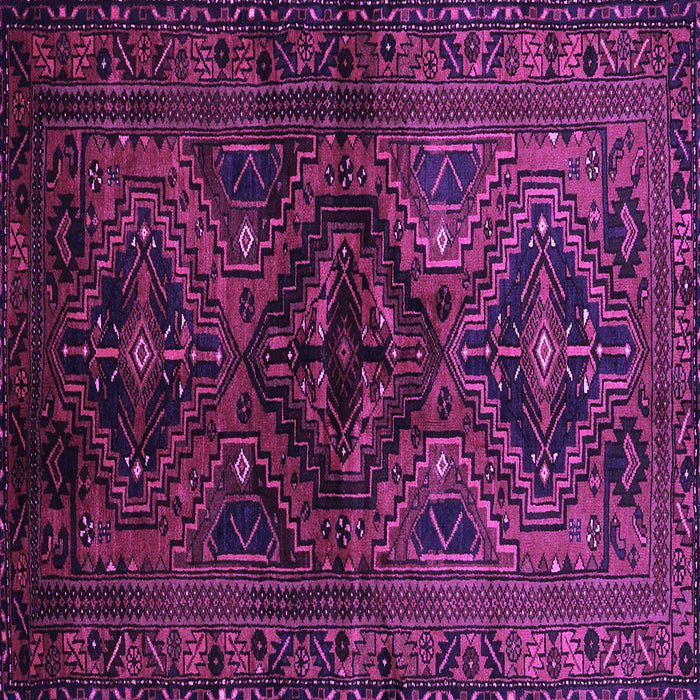 Square Machine Washable Persian Purple Traditional Area Rugs, wshtr3136pur