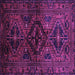 Square Machine Washable Persian Purple Traditional Area Rugs, wshtr3136pur