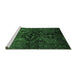 Sideview of Machine Washable Persian Emerald Green Traditional Area Rugs, wshtr3136emgrn