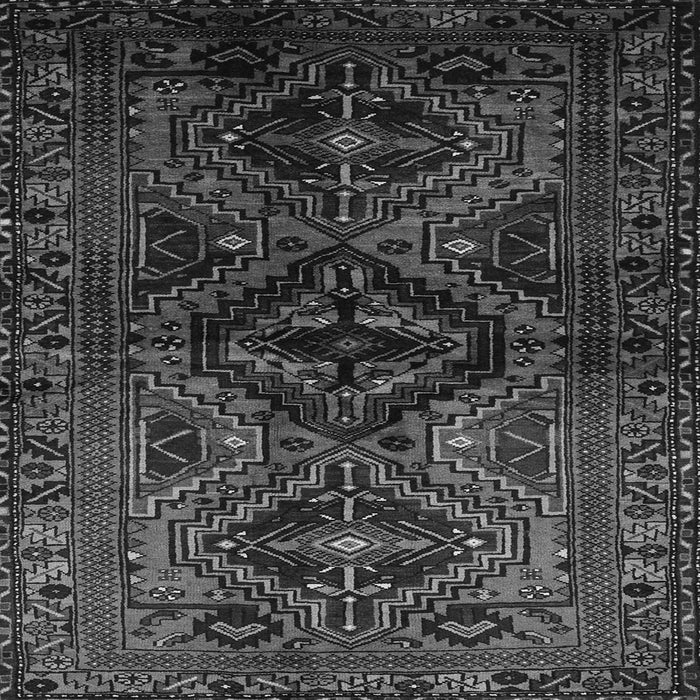 Round Machine Washable Persian Gray Traditional Rug, wshtr3136gry