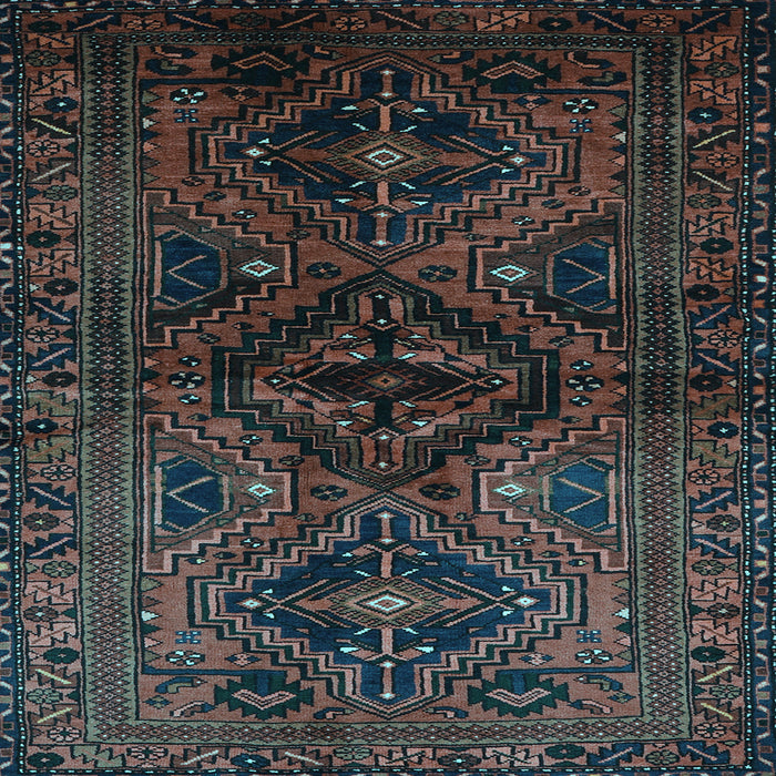 Square Machine Washable Persian Light Blue Traditional Rug, wshtr3136lblu