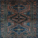 Square Machine Washable Persian Light Blue Traditional Rug, wshtr3136lblu