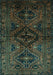 Machine Washable Persian Turquoise Traditional Area Rugs, wshtr3136turq